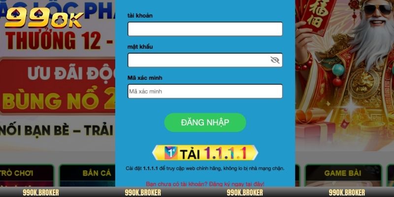 Quy trình 3 bước đăng nhập 99OK đơn giản